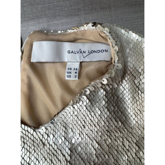 Galvan London Dress Gold Sequin Maxi FR34 US2 | Designer Evening Gown - Picture 8 of 9